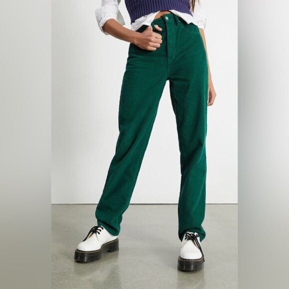 PacSun Green Corduroy Dad Jeans Size 25 - Picture 1 of 5